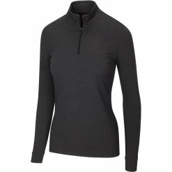 Greg Norman Women's Heathered Comfort Stretch 1/4 Zip Pullover 2021 -Mens Apparel Shop 070 20black 20 20copy
