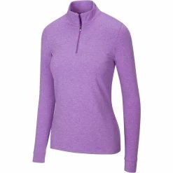 Greg Norman Women's Heathered Comfort Stretch 1/4 Zip Pullover 2021 -Mens Apparel Shop 070 20sugar 20plum 20copy