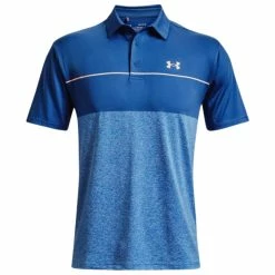 Under Armour UA Playoff 2.0 Mens Golf Polo Victory Blue/Rush Red Tint