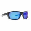 Calcutta Outdoors Calico Fishing Sunglasses Shiny Black Frame Blue Mirror Lens