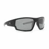 Calcutta Outdoors Androis II Fishing Sunglasses Matte Black Frame Silver Mirror Lens