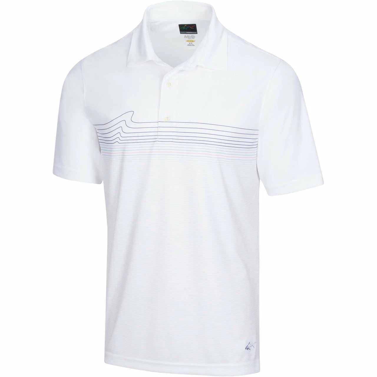 Greg Norman Men's ML75 Microlux Fin Print Polo 2 Greg Norman Men's ML75 Microlux Fin Print Polo - Image 2