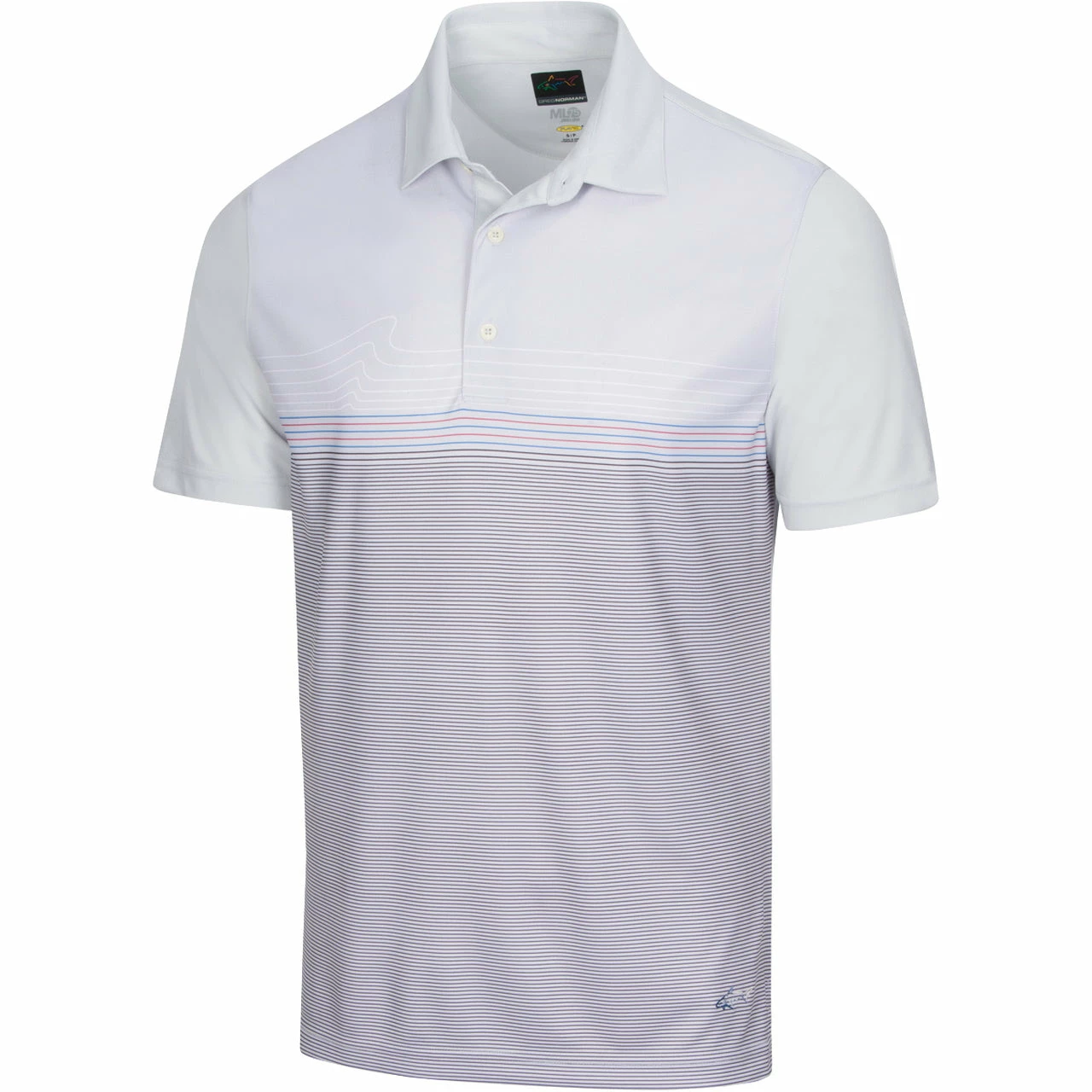 Greg Norman Men's ML75 Microlux Fin Print Polo 1 Greg Norman Men's ML75 Microlux Fin Print Polo