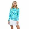 Ibkul Womens Emma Print Long Sleeve Polo - 41971