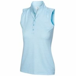 Greg Norman Women'sHeathered Dot Sleevless Polo 2022 -Mens Apparel Shop g2s22k467 441