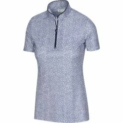 Greg Norman Women's ML75 Umbrella Print Zip Polo 2022 -Mens Apparel Shop g2s22k469 410