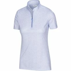 Greg Norman Women's ML75 Umbrella Print Zip Polo 2022 -Mens Apparel Shop g2s22k469 515