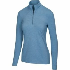 Greg Norman Women's Heathered Comfort Stretch 1/4 Zip Pullover 2021 -Mens Apparel Shop greg 20norman 20ladies 20ls 20heather 20zip 20mock 20 20g2s21k070 20french 20blue 20heather