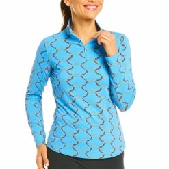 IBKUL Women's Belmont Print Long Sleeve Mock