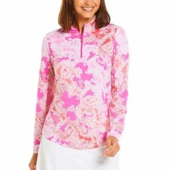 IBKUL Women's Pascha Print Long Sleeve Mock
