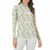 Ibkul Women's Terra Print Long Sleeve Mock Neck Top - 10264