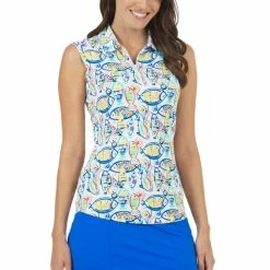 IBKUL Women's Izzy Print Sleeveless Polo - 14265