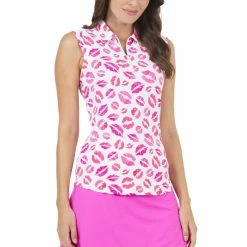 IBKUL Women's Kiss Me Kate Print Sleeveless Polo - 14268