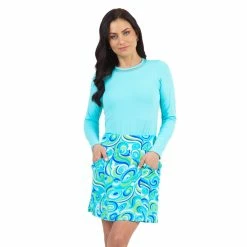 IBKUL Womens Emma Print Skort Turquoise - 29971