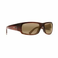 Maui Jim World Cup Sunglasses Polarized Chocolate Stripe Frame HCL Bronze Lens